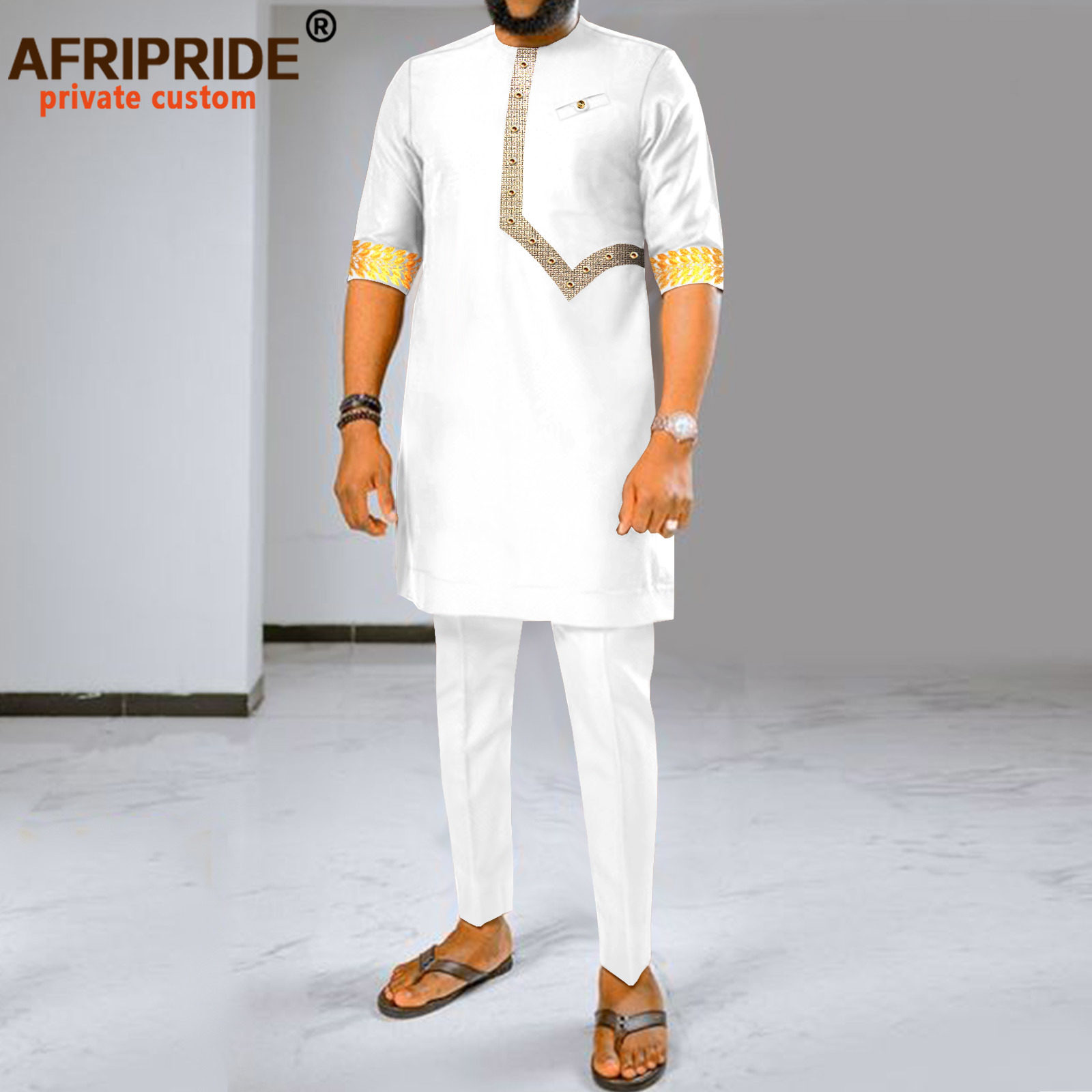 Dashiki Shirt Men - ملابس من قطعتين للرجال ، بدلة