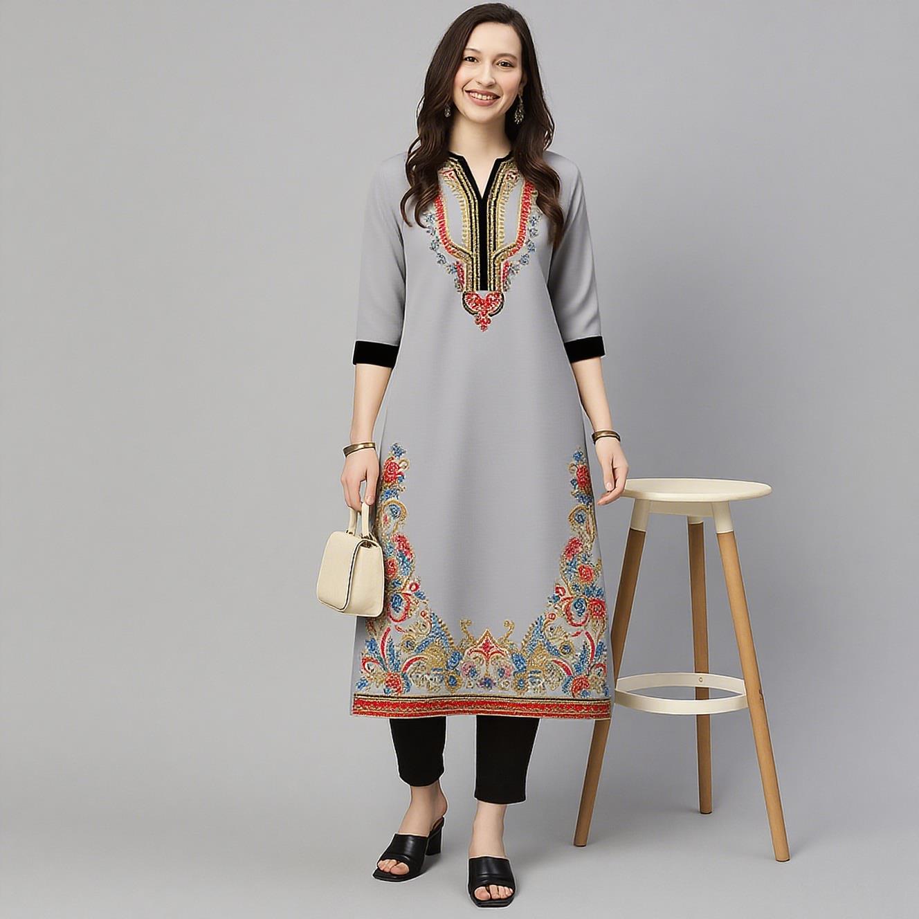 Ethnic Fashion Kurtis - فستان نسائي كاجوال من مسلم كورت