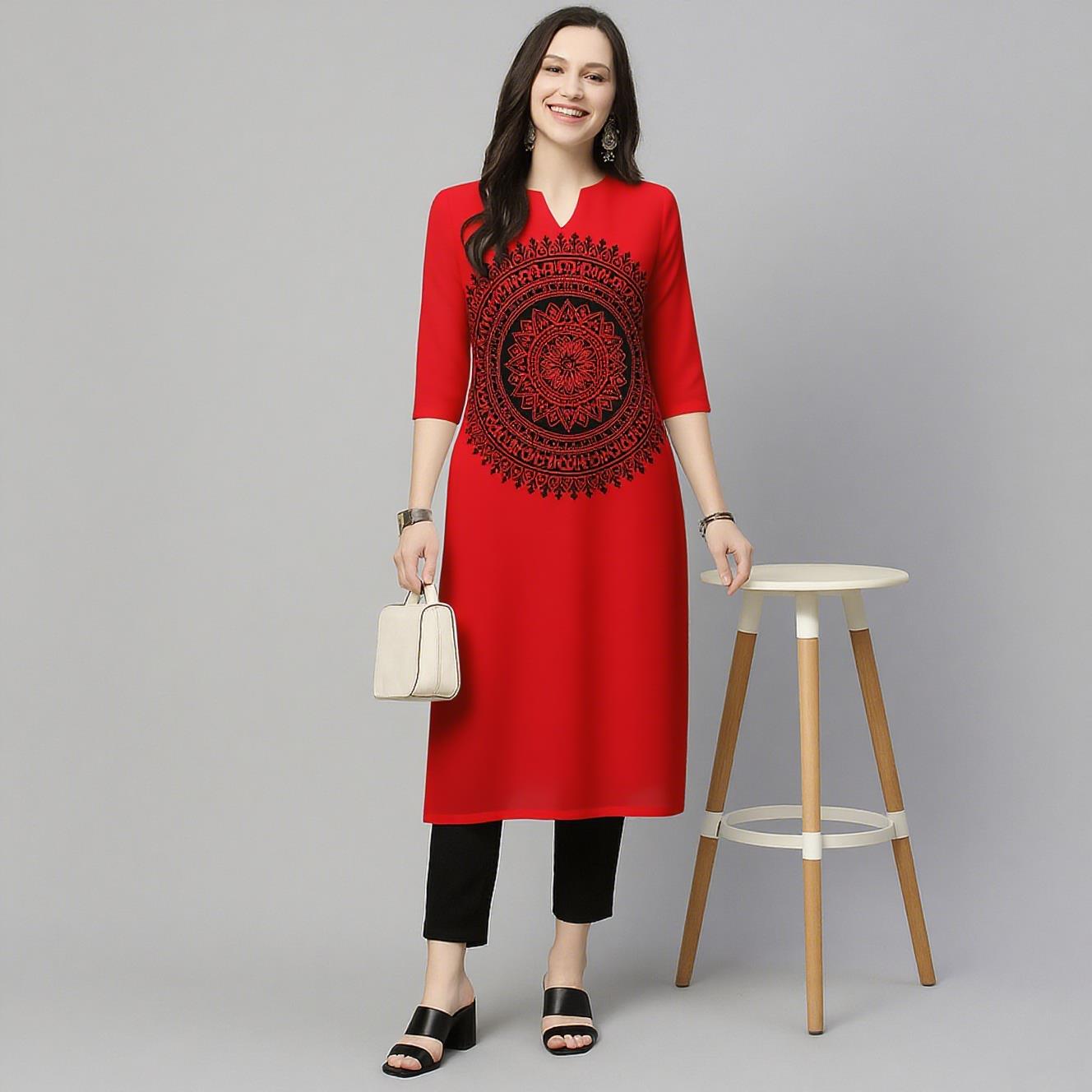 فستان نسائي مسلم كورت فلاورز م - مراجعة Ethnic Fashion Kurtis وسعره