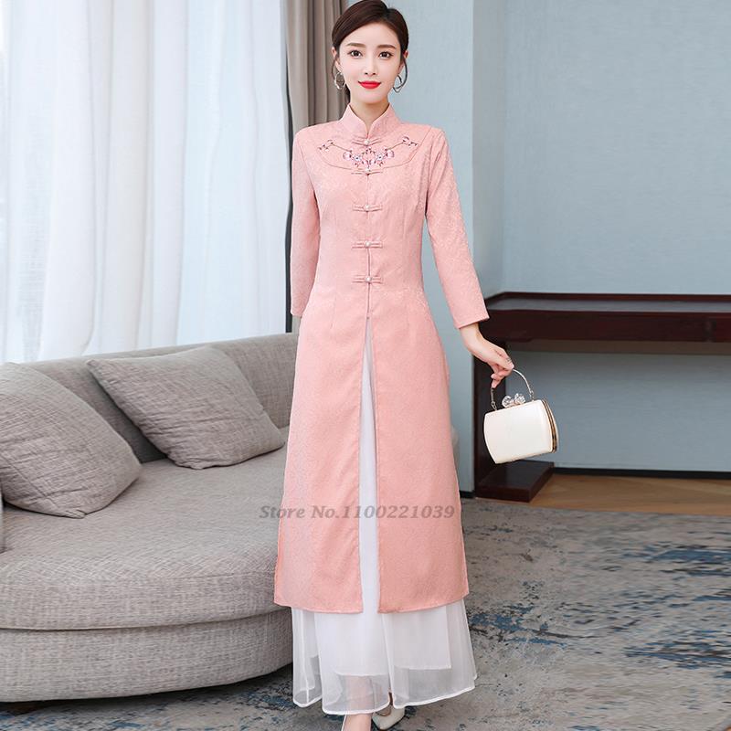 2026 طقم فستان وبنطلون نسائي ت - مراجعة Ao Dai Vietnam Dress وسعره