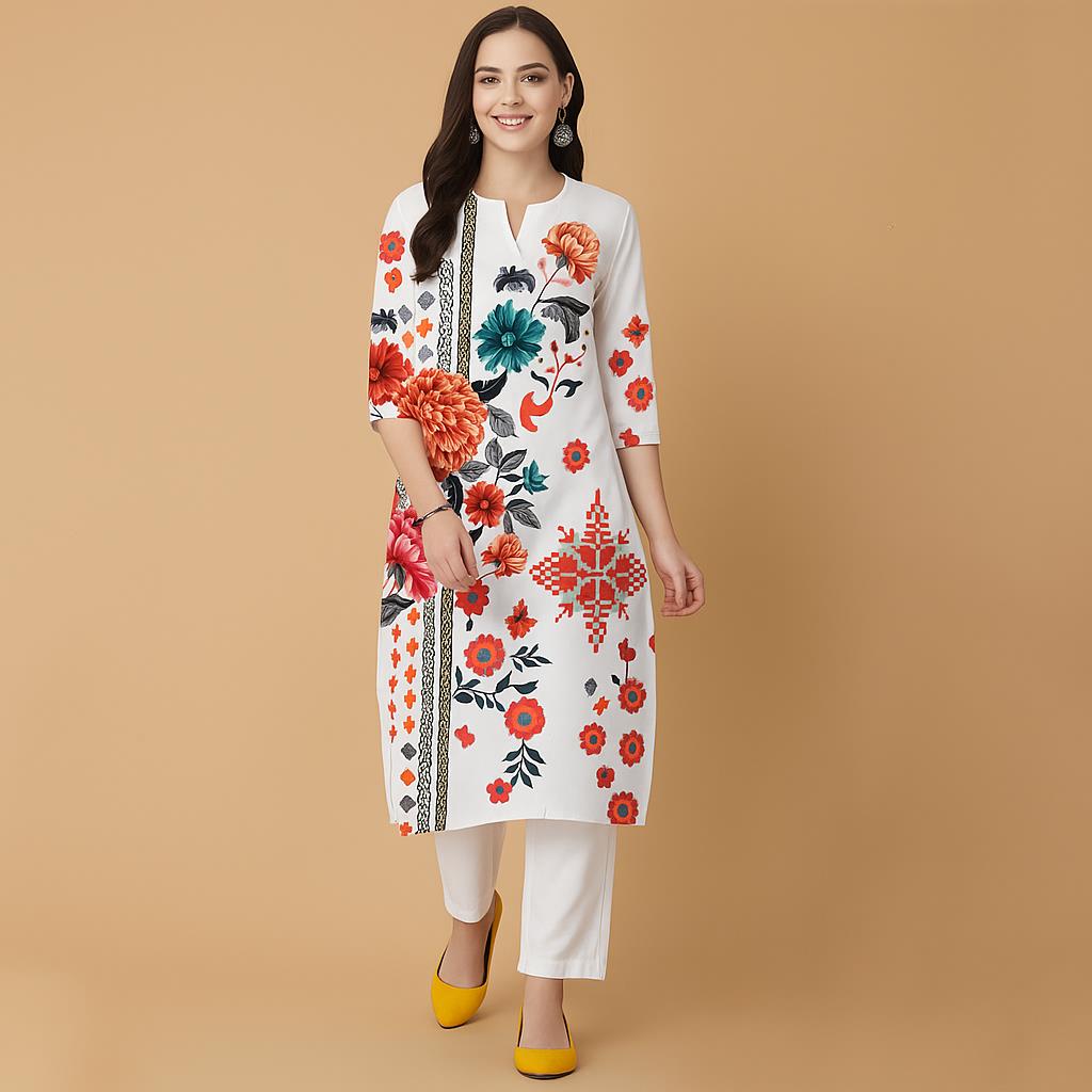 مسلم الزهور كورت عيد الميلاد ا - مراجعة Ethnic Fashion Kurtis وسعره