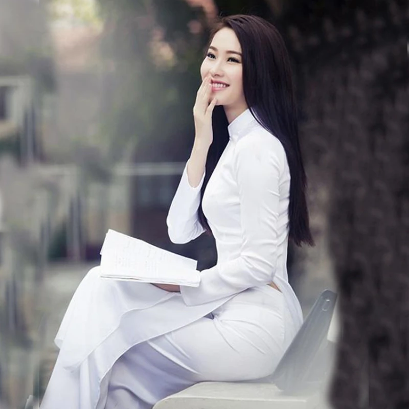 آو داي فيتنام فستان المرأة الت - مراجعة Ao Dai Vietnam Dress وسعره