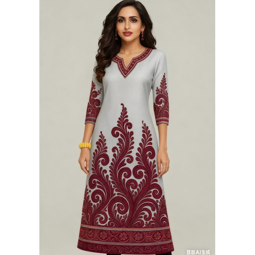 فستان نسائي مسلم كورت فلاورز م - مراجعة Ethnic Fashion Kurtis وسعره